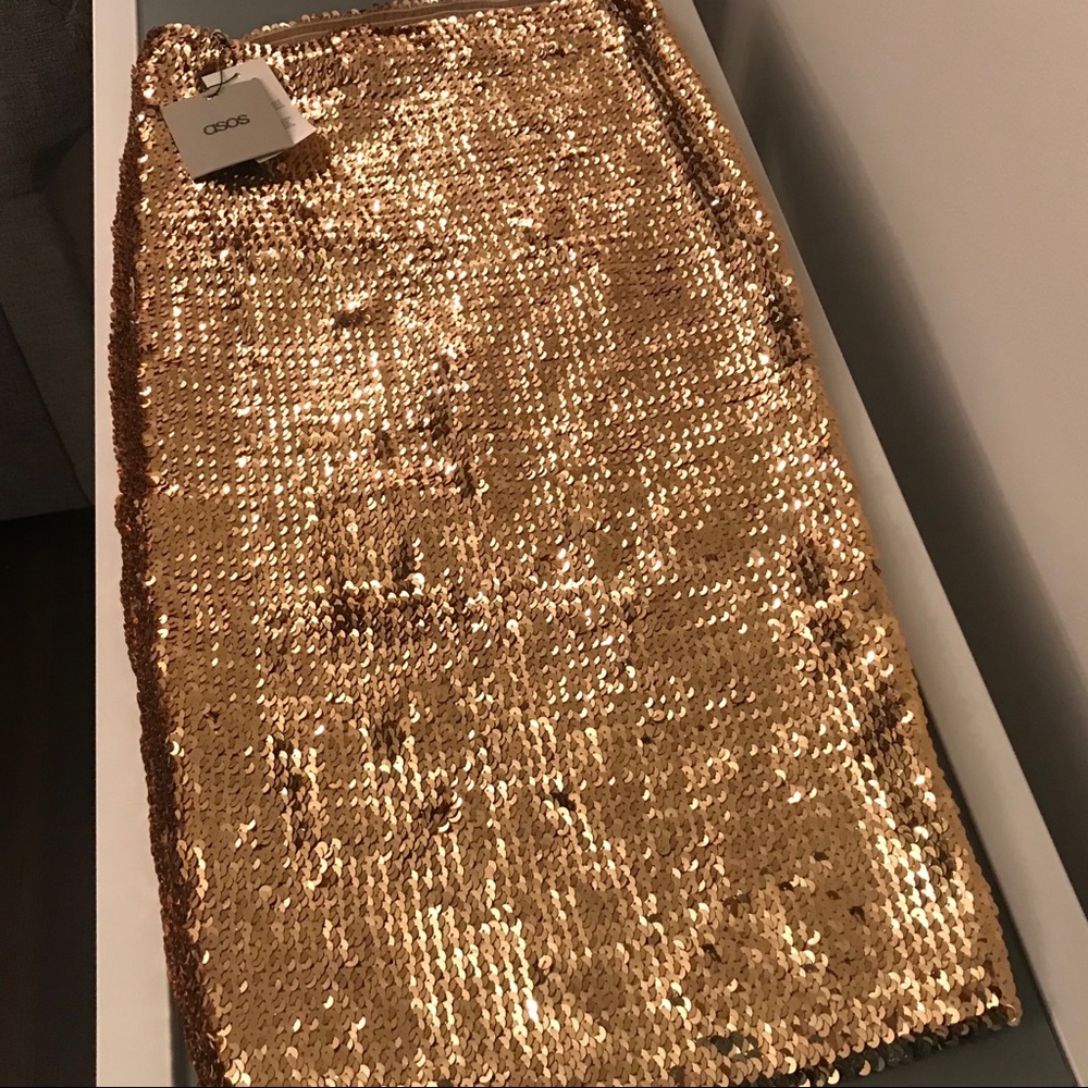 ASOS Gold sequins skirt - great for the holidays